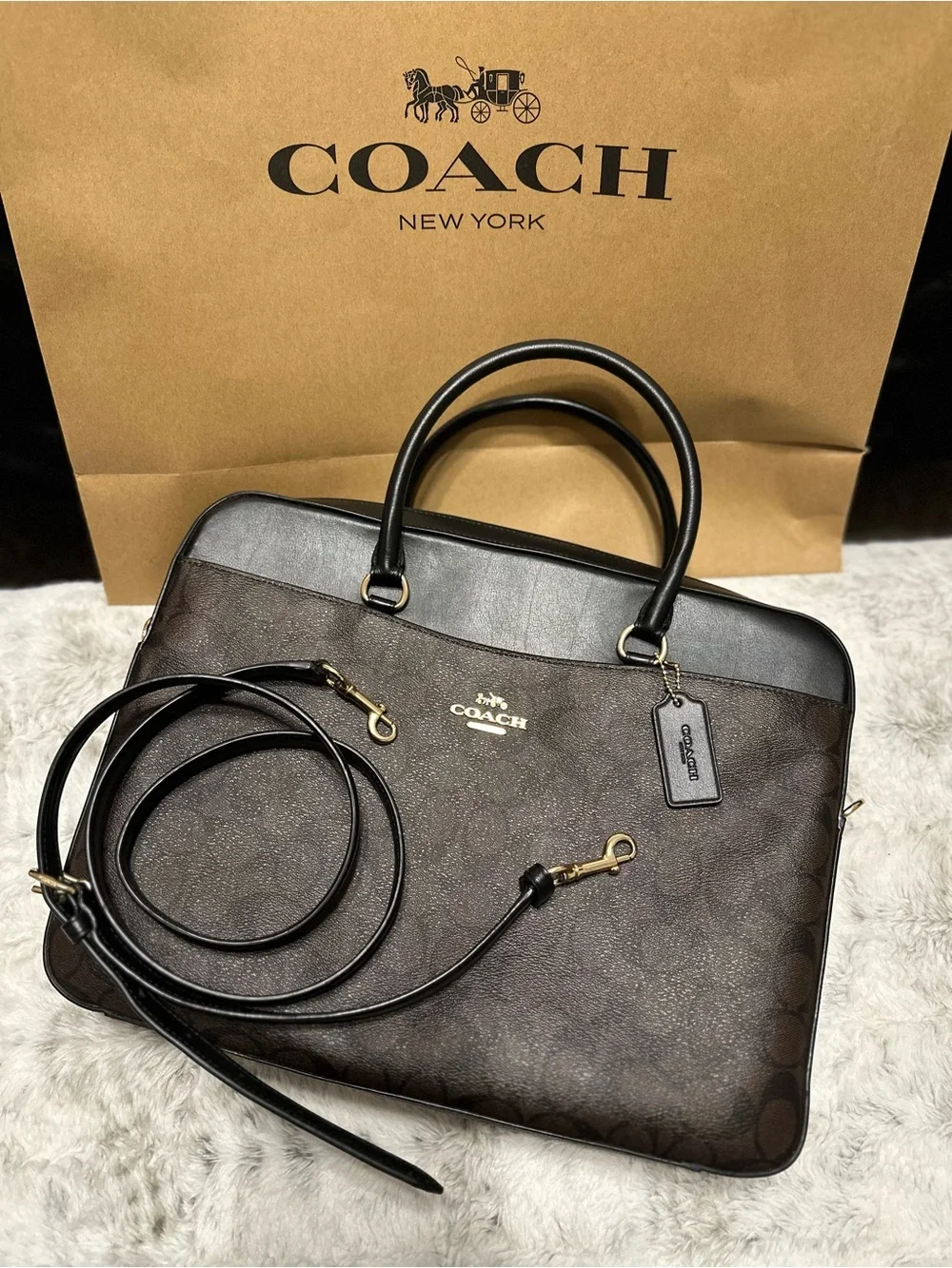 COACH Brown Signature with Removable Strap